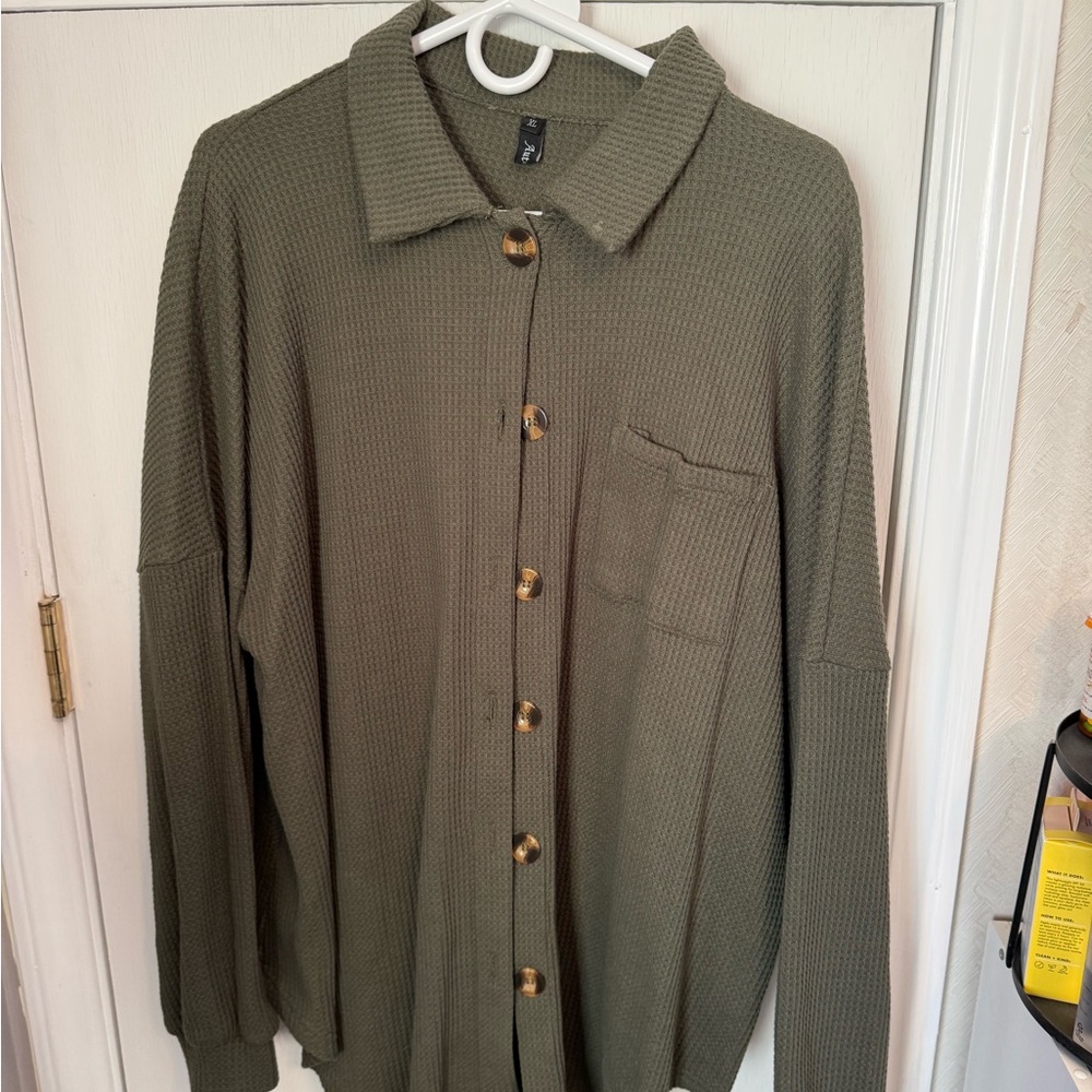 Olive Button-Up Shacket